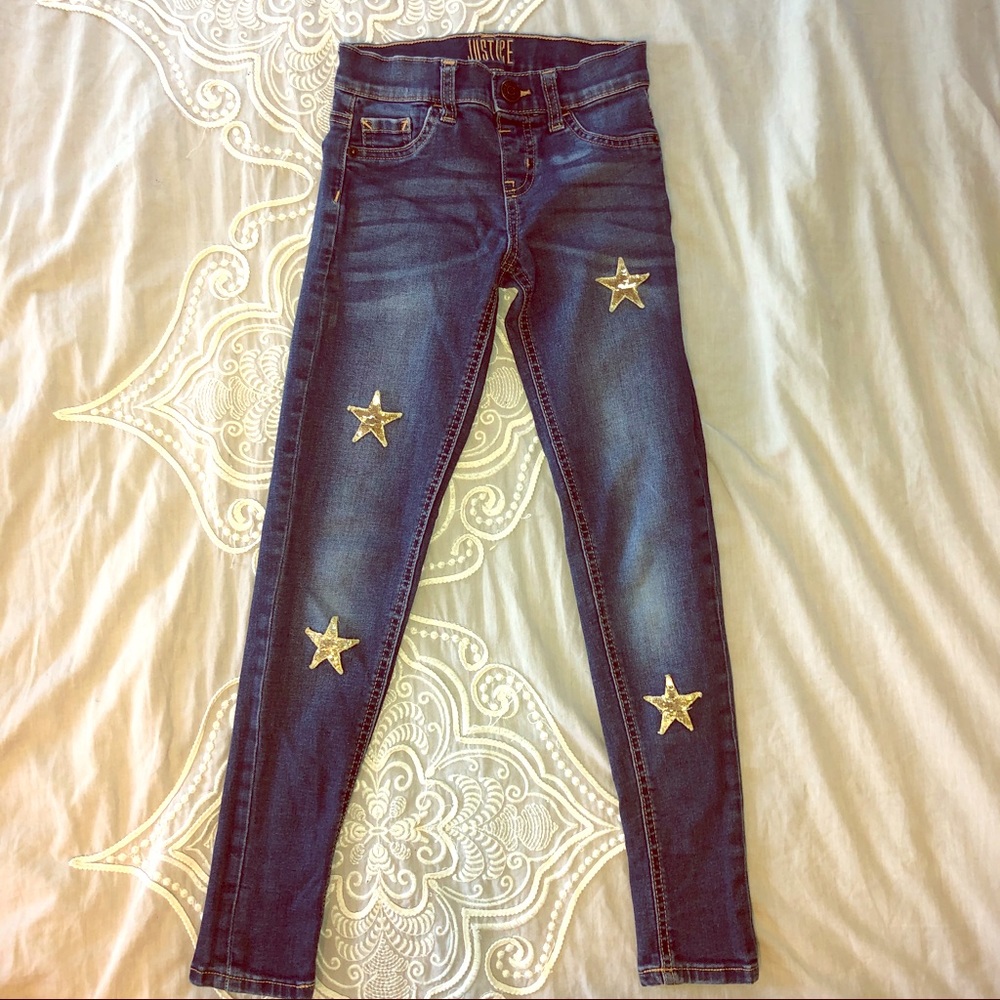 Justice Jeans with Sequined Stars